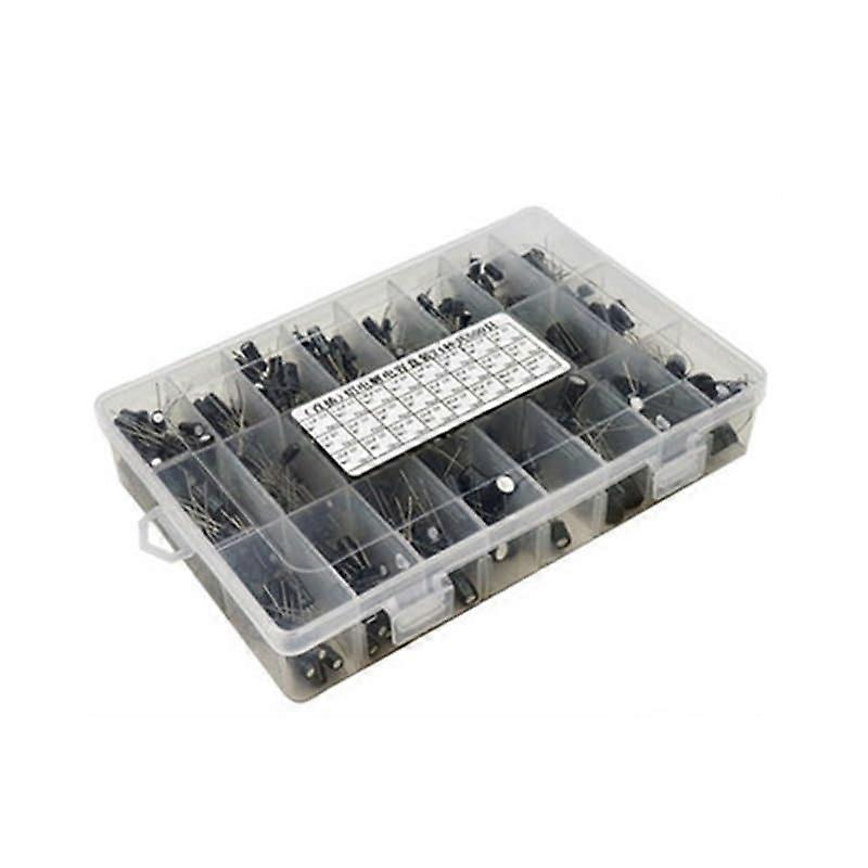 5Pcs 10PCS 0.1UF1000UF 24Values Aluminum Electrolytic Capacitors 1650V mix Electrolytic capacitor Assorted kit and storage box Ref: 7251