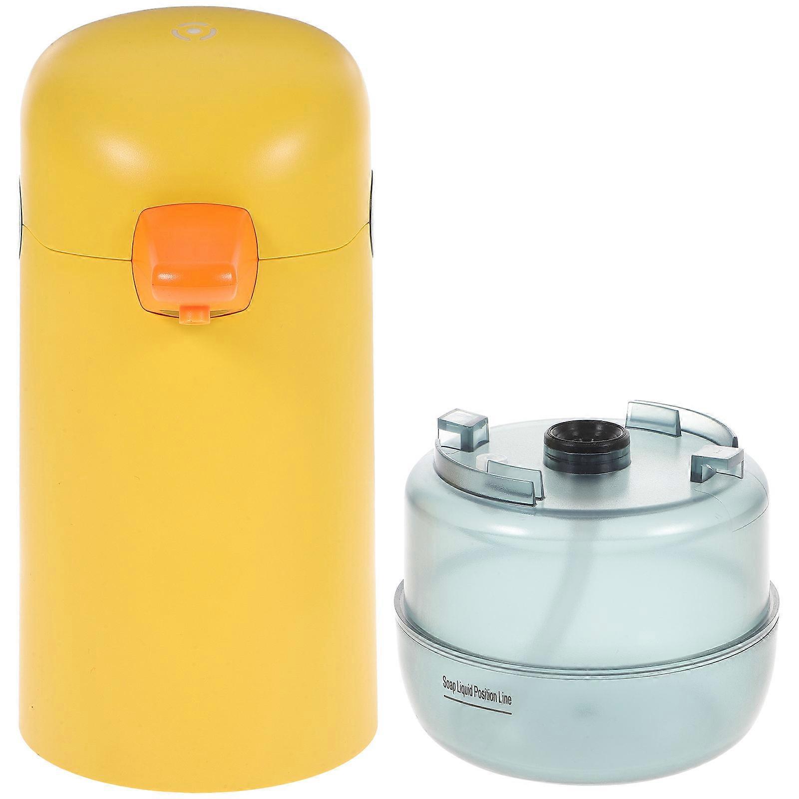 Soap Dispenser Automatic Foaming Touchless Infrared Sensor Dinosaur Design For Kids Home Use 220ML Yellow ABS Material 1Pack
