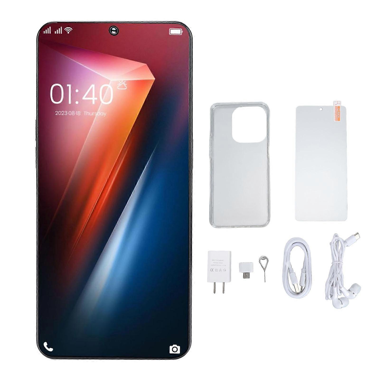 Unlocked 4G Smartphone 6.5" HD Display 128GB Android 13 Face Recognition 6800mAh Battery