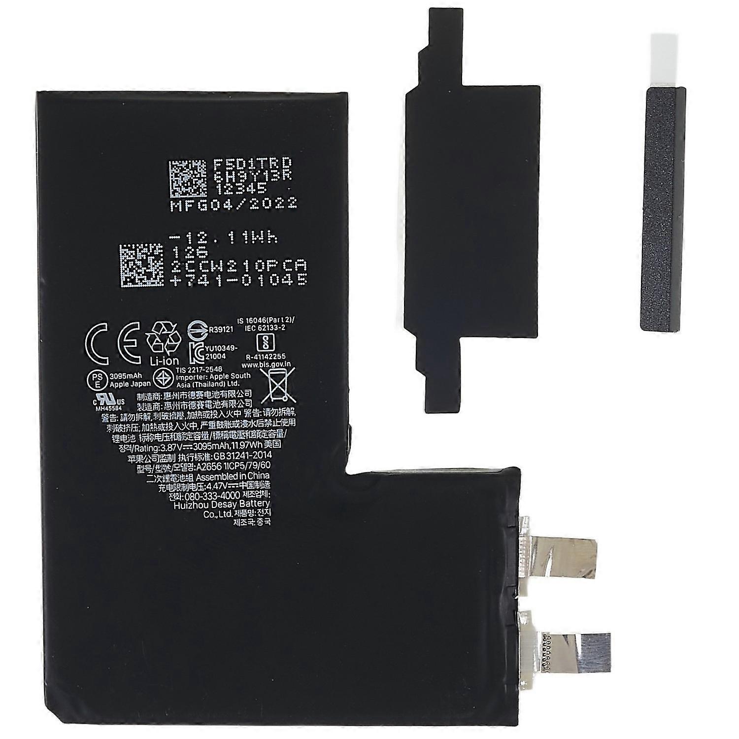 For iPhone 13 Pro 6.1 inch 3.87V 3095mAh Li Polymer Battery Replacement with Flex Cable Protective C