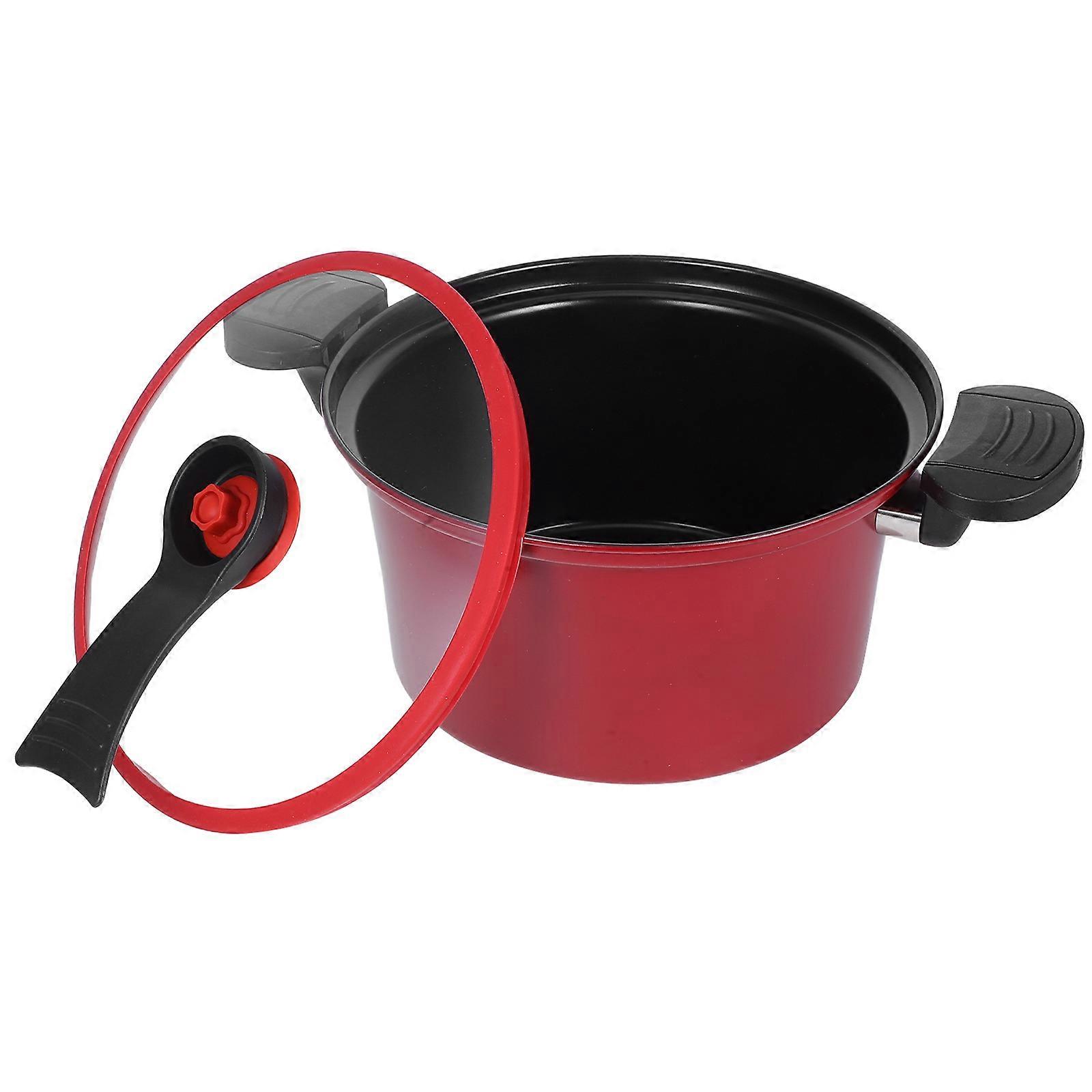 Low Pressure Micro Pressure Cooker Multi Functional Stew Pot Double Handle for Induction Gas Stoves Steaming Braising Soup Making
