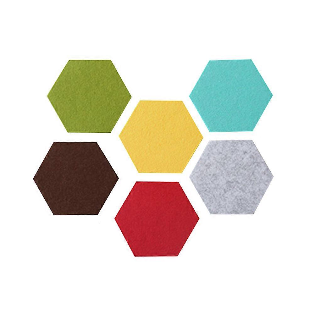Message Wall Hexagon Felt Cork Board Adhesive Stickers 6Pcs