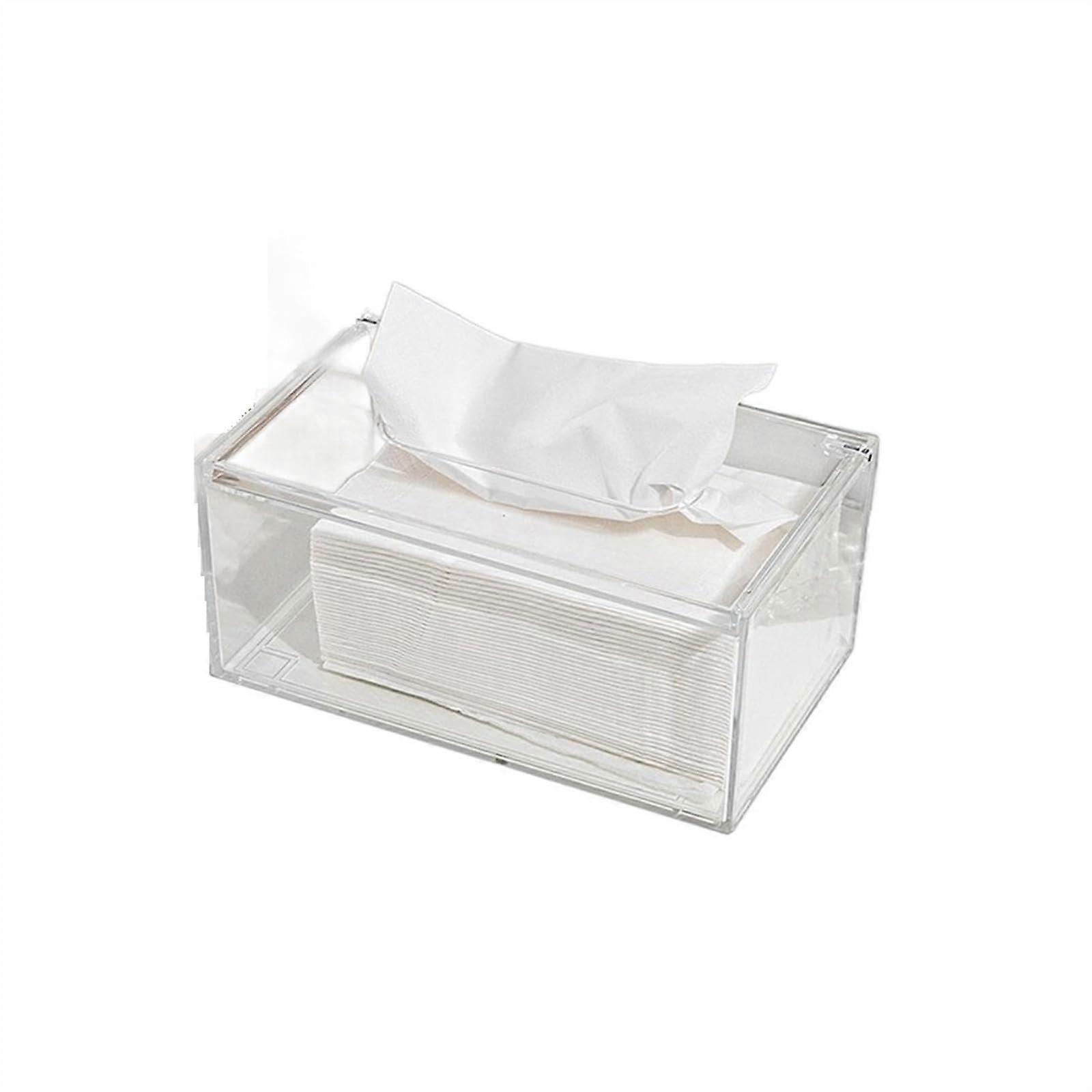 Cosmetic Tissue Box, Transparent Acrylic Clear Napkin Paper Storage Box, Home Organizer, Daily Use Tissue Dispenser