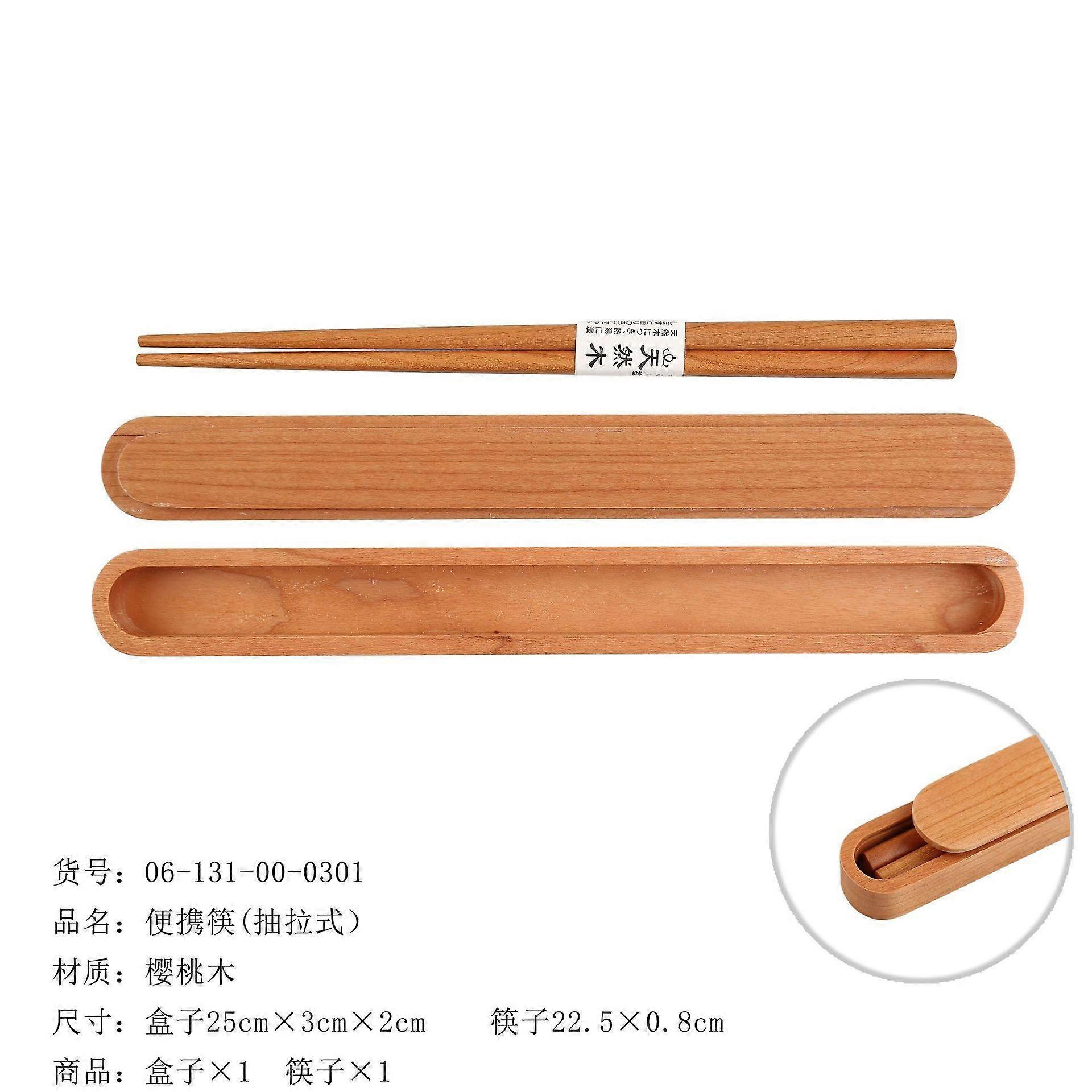 1 Pair Reusable Portable Travel Chopsticks Set With Case Natural Wooden Japanese Chopsticks Utensil For Home Offices Camping Travel Picnic Khaki