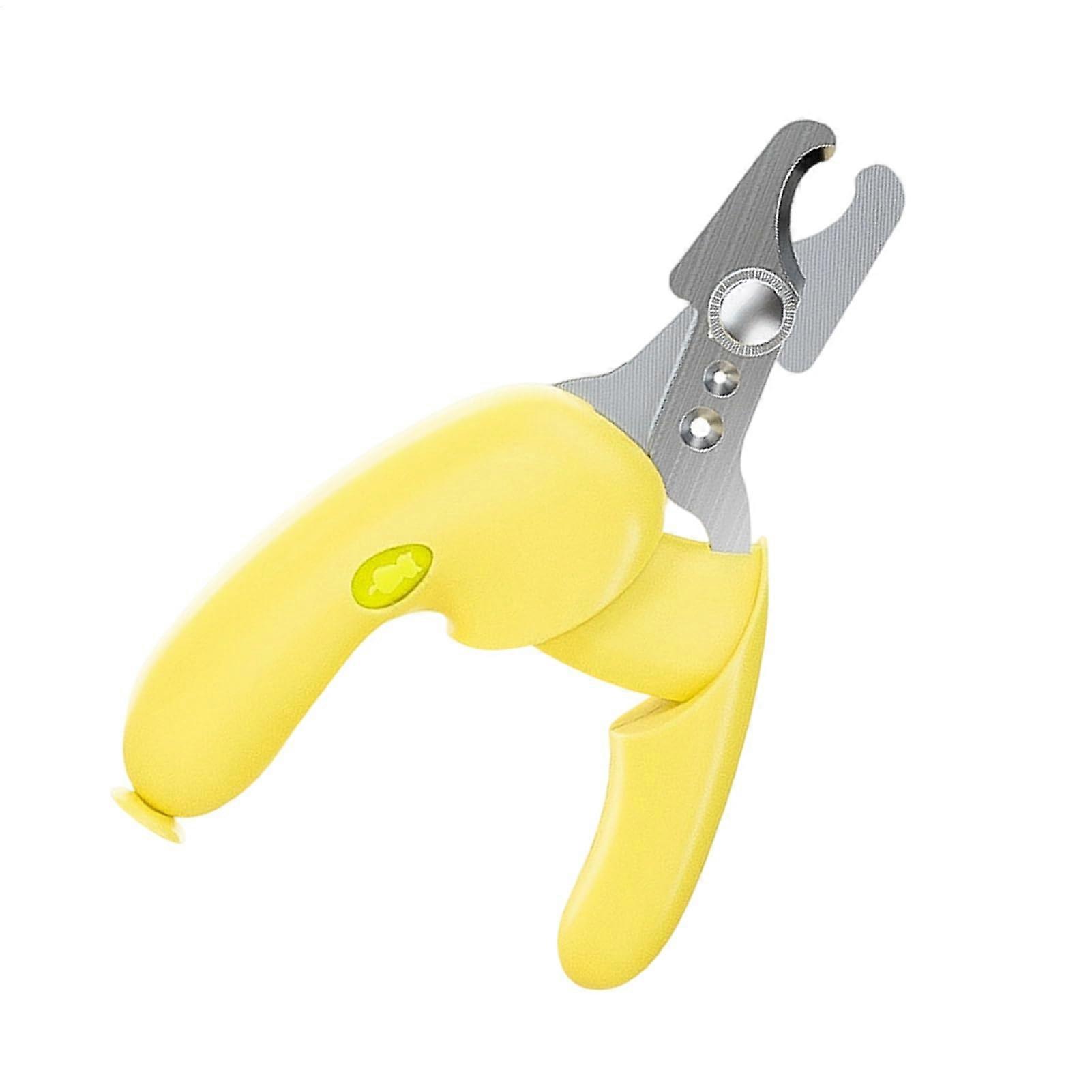 Cat Nail Clipper Set, Ergonomic Grooming Tool with Trimmer and File for Cats and Puppies, Yellow, Claw Care Essentials