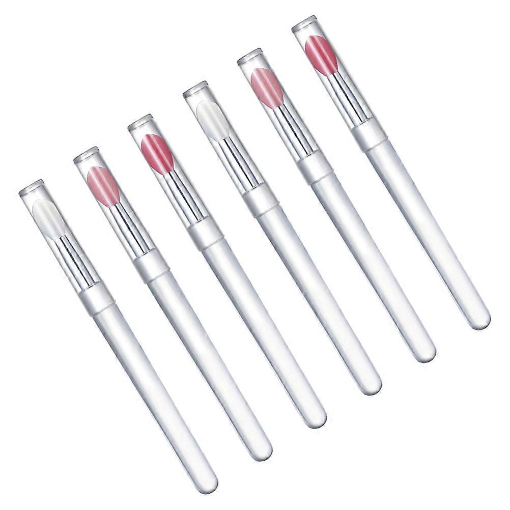 Silicone Lip Brush for Lip Gloss Application with 6Pcs Assorted