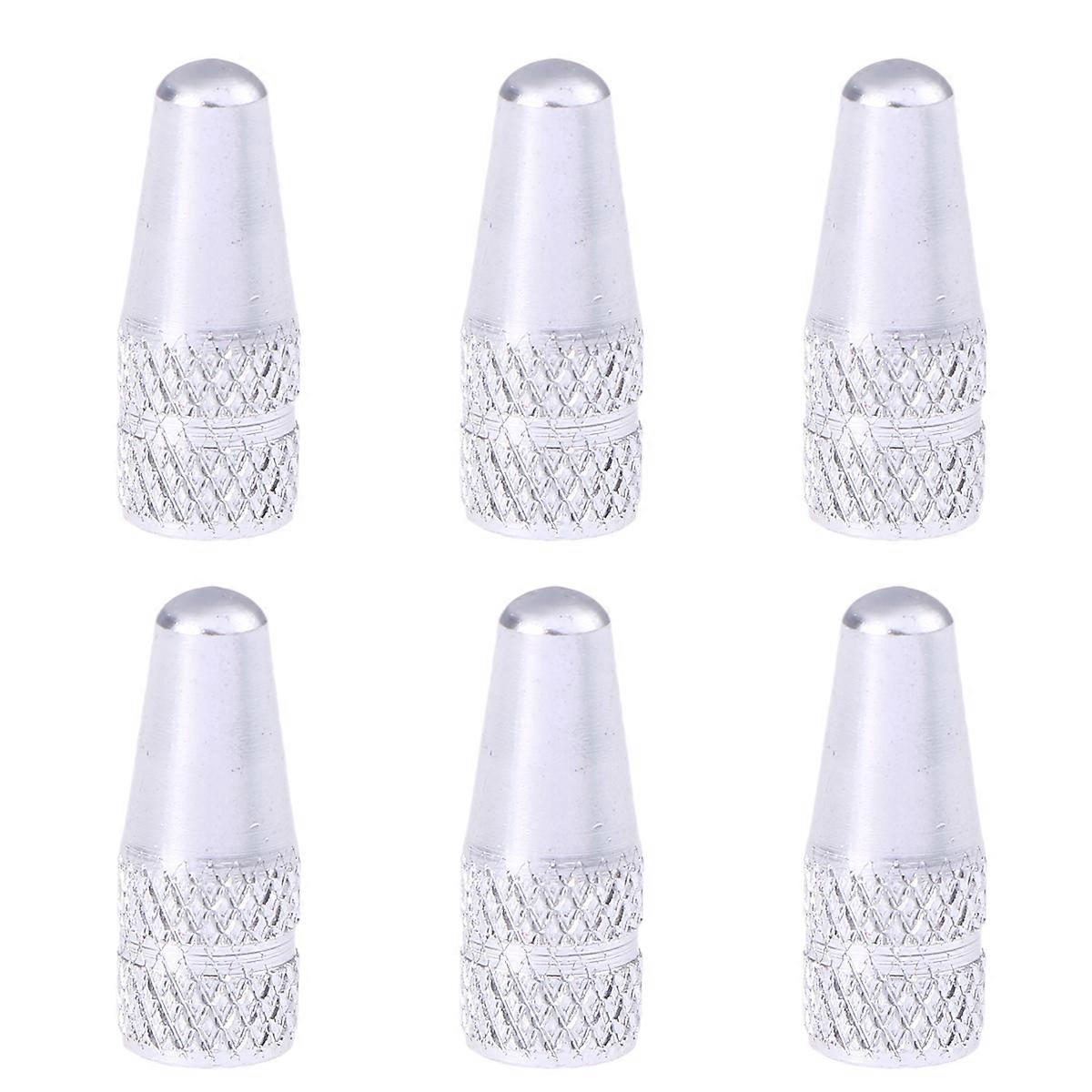 Tire Caps Silver Sealing Bicycle Maintenance Daily Use 6Pack