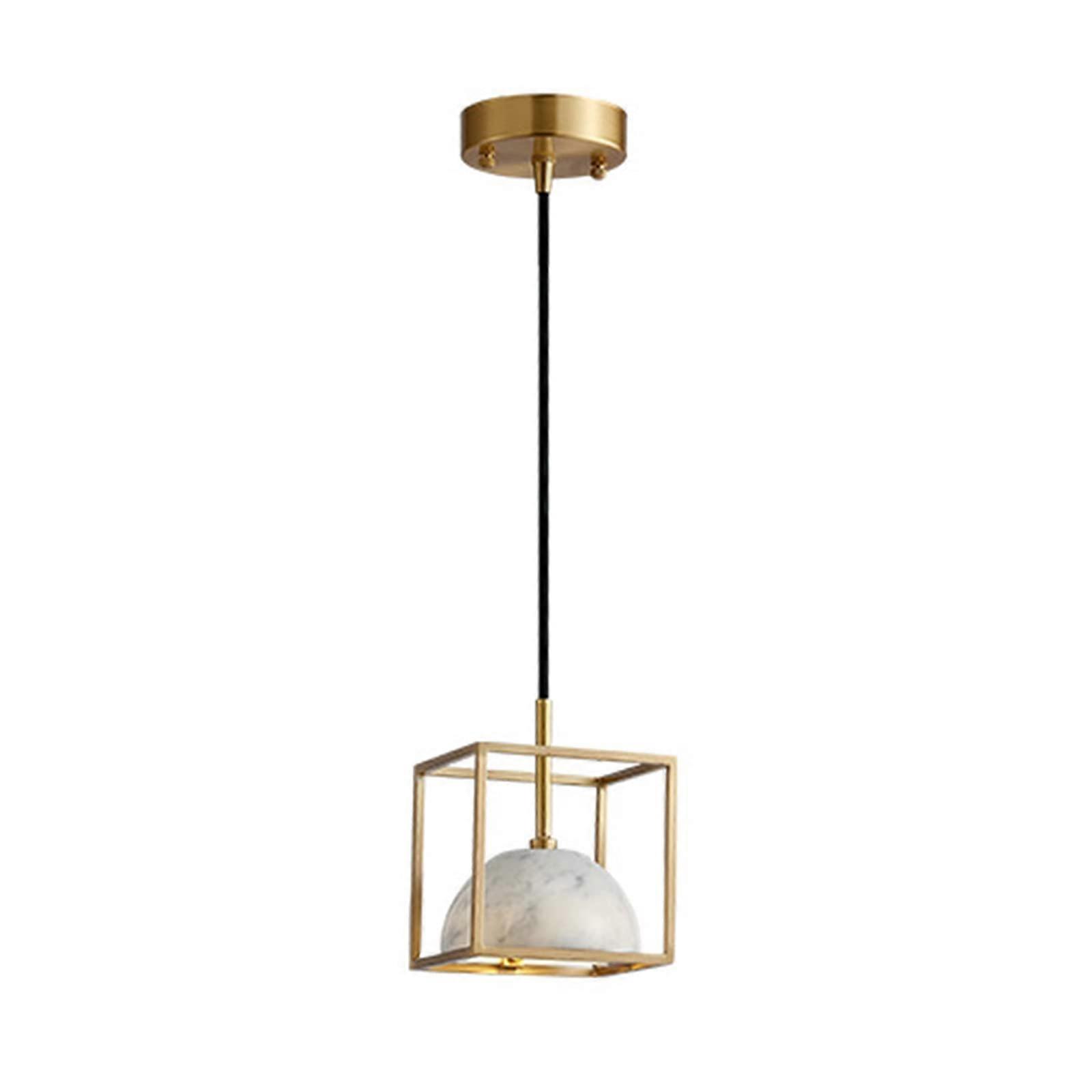 Ceiling light fixture, chandelier LED Nordic single head chandelier all copper marble art living room background wall bar bedroom night.