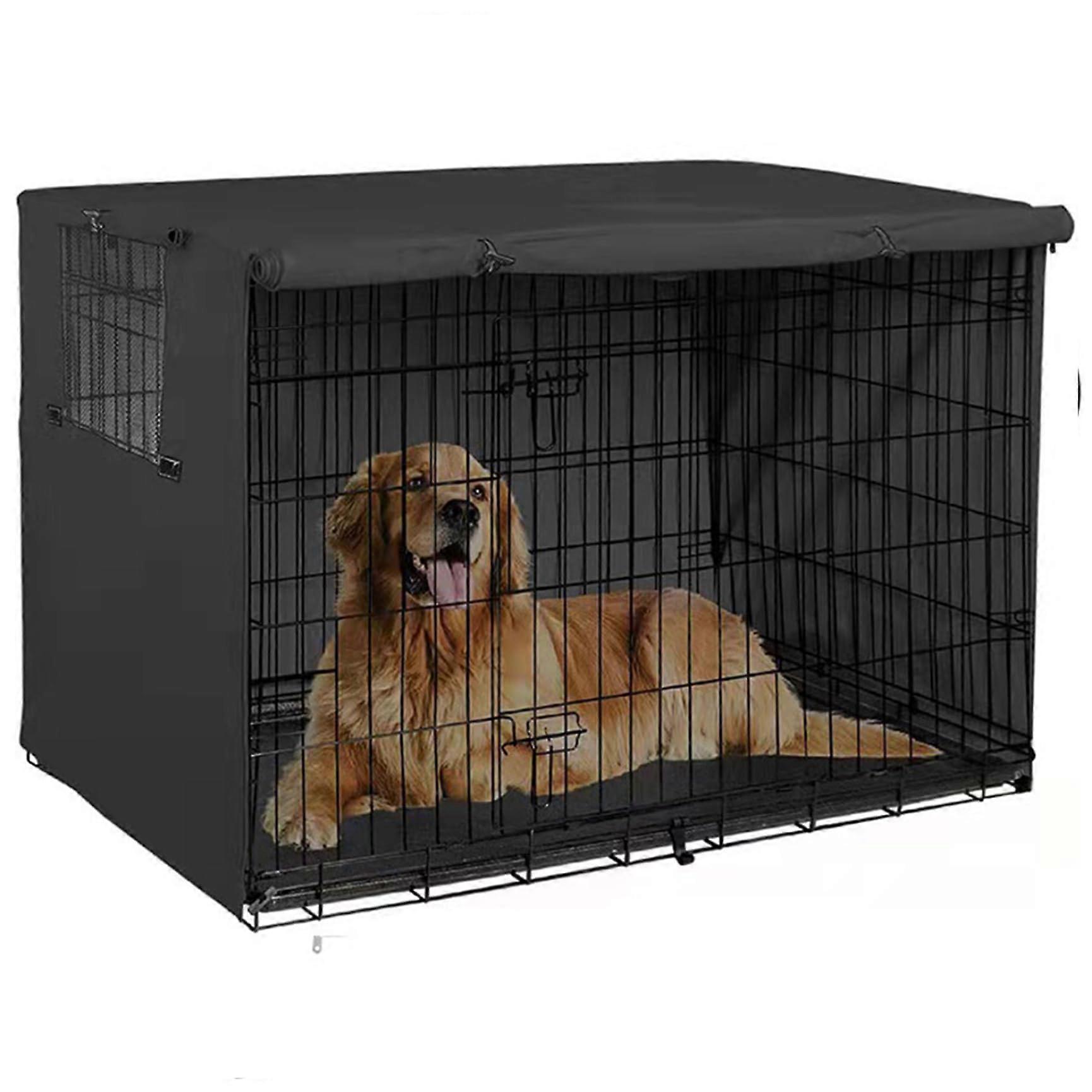 36 x 24 x 25 Inch Dog Crate Cover, Windproof Breathable Kennel Cover with Openable Window