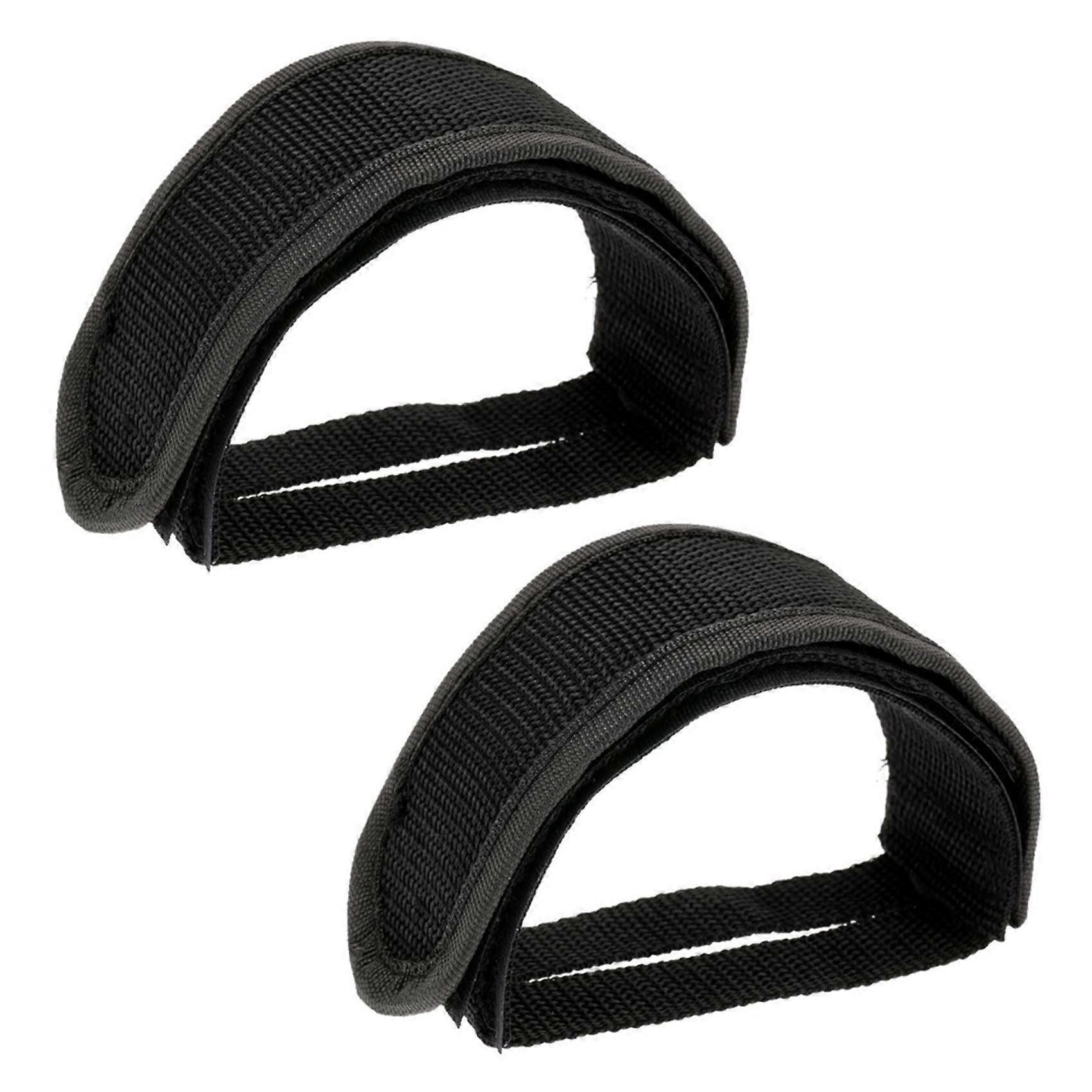 2X Fixed Gear Fixie BMX Bicycle AntiSlip Double Adhesive Tape Pedal Toe Clip Strap Belt Black