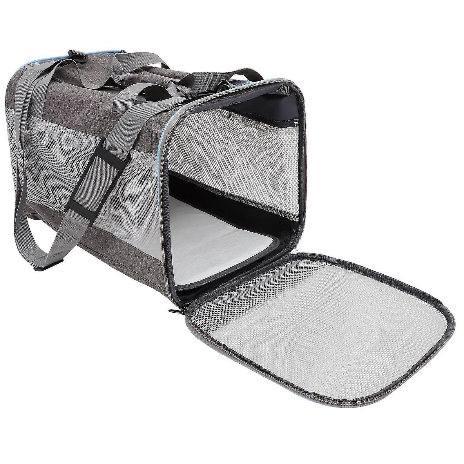 Lightweight Breathable Cat Carrier Bag with Mesh Windows for Travel, Hiking, and Shopping Adventures – Grey