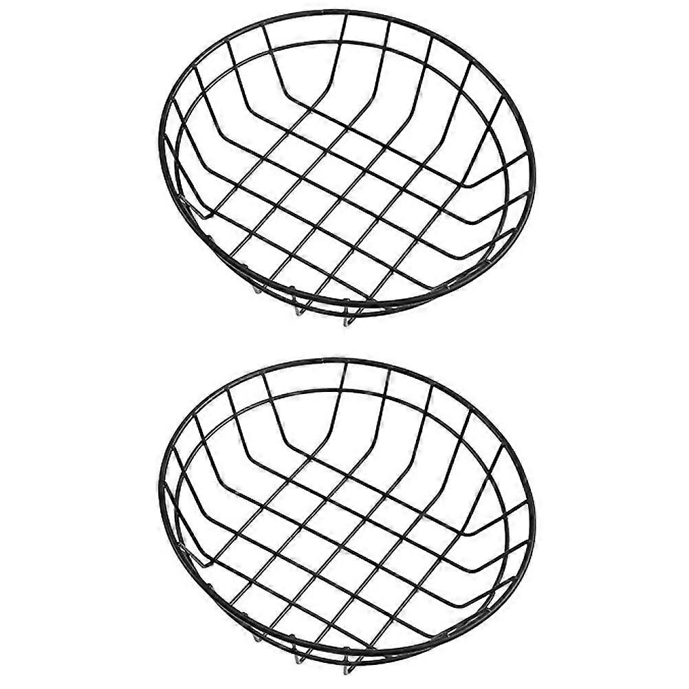 2Pcs Simple Iron Storage Baskets for Fruits Desserts and Snacks Kitchen Food Containers