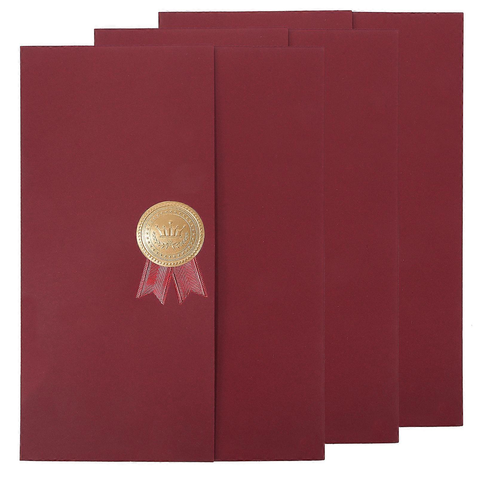 3pcs Three-fold Honor Certificate Cover Folding Type Certificate Envelope Holder