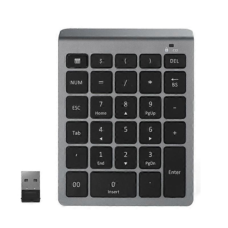 28 Keys Portable Wireless Keypad, Spec: 2.4G (Gray) 2.4G (Gray)