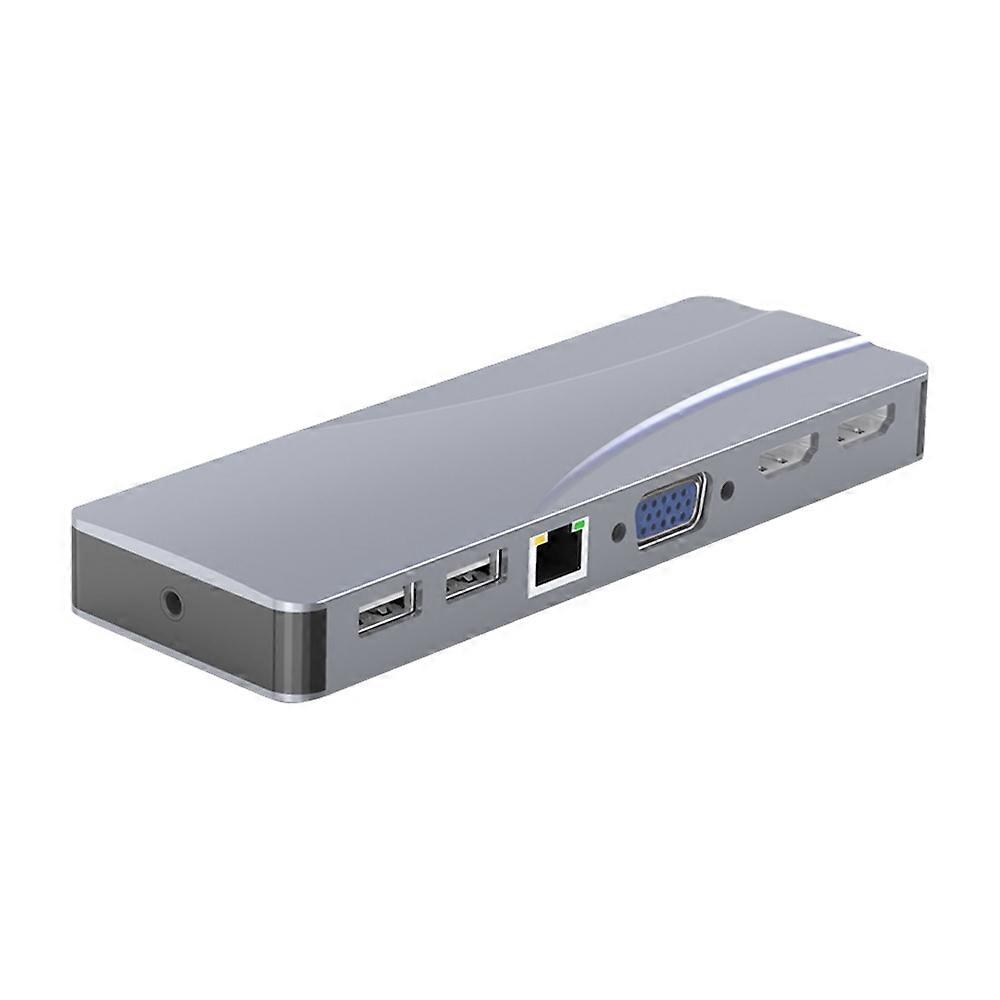 HC452 Type-C to RJ45 + HDMI+VGA 14 in 1 HUB Adapter