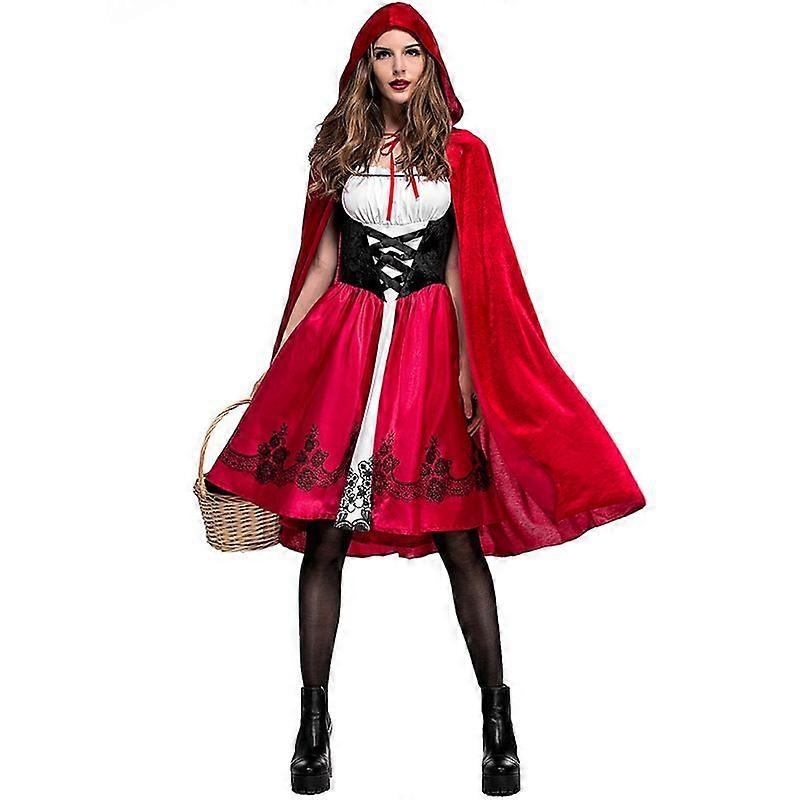 Women's Little Red Riding Hood Costume Halloween Cloak Cosplay
