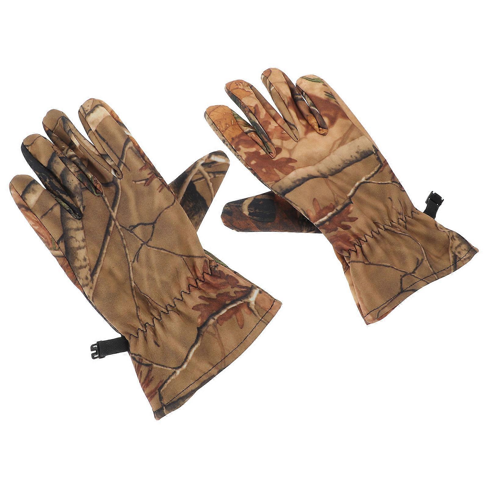 Camo Lightweight Gloves Full Finger Gloves Hunting Gear Camouflage Water Resistant Warmth 1Pair