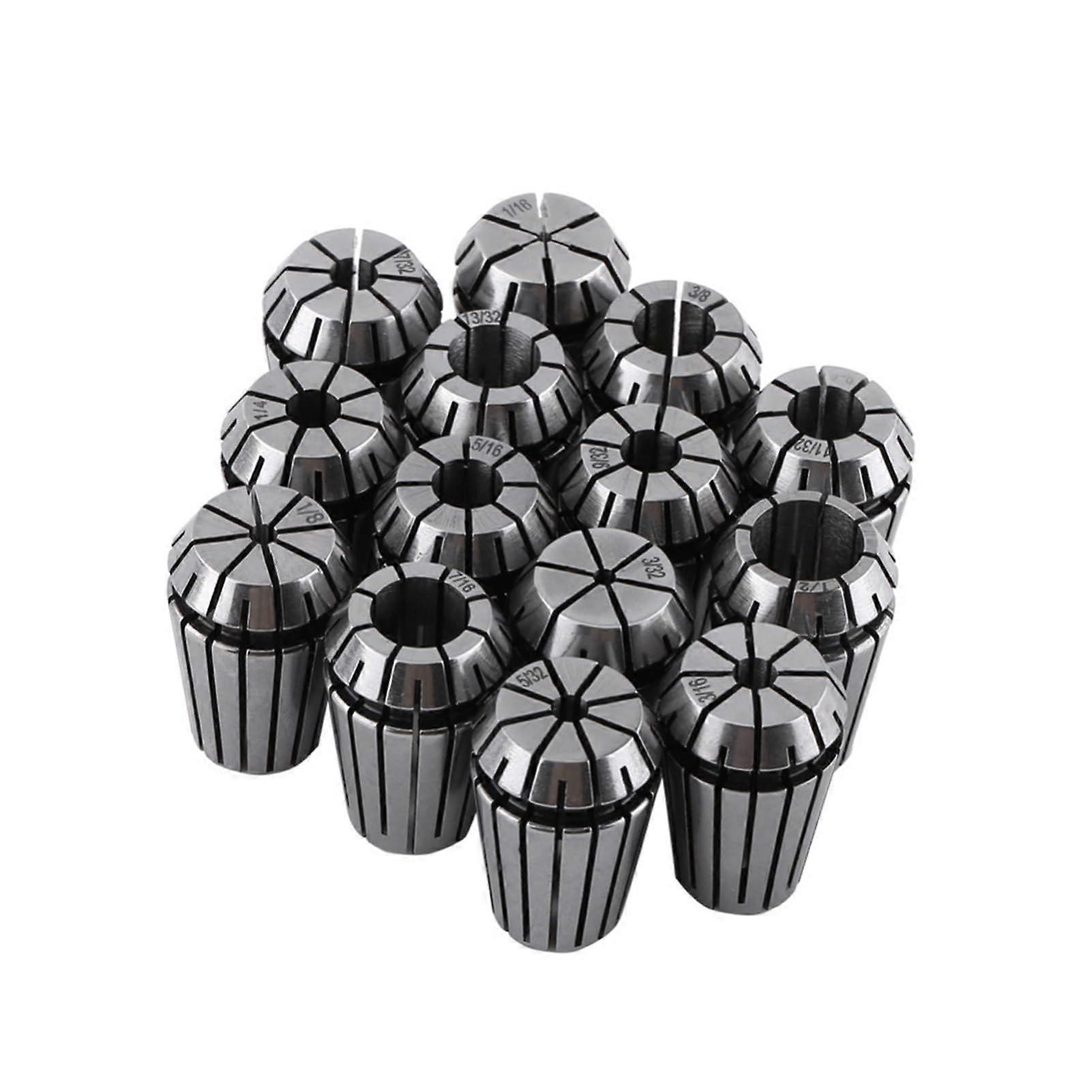 ER20 Spring Collet Set 14pcs for CNC Router and Milling Machine 1/16" to 1/2" Compatible with Yaoqijie Graving Tools