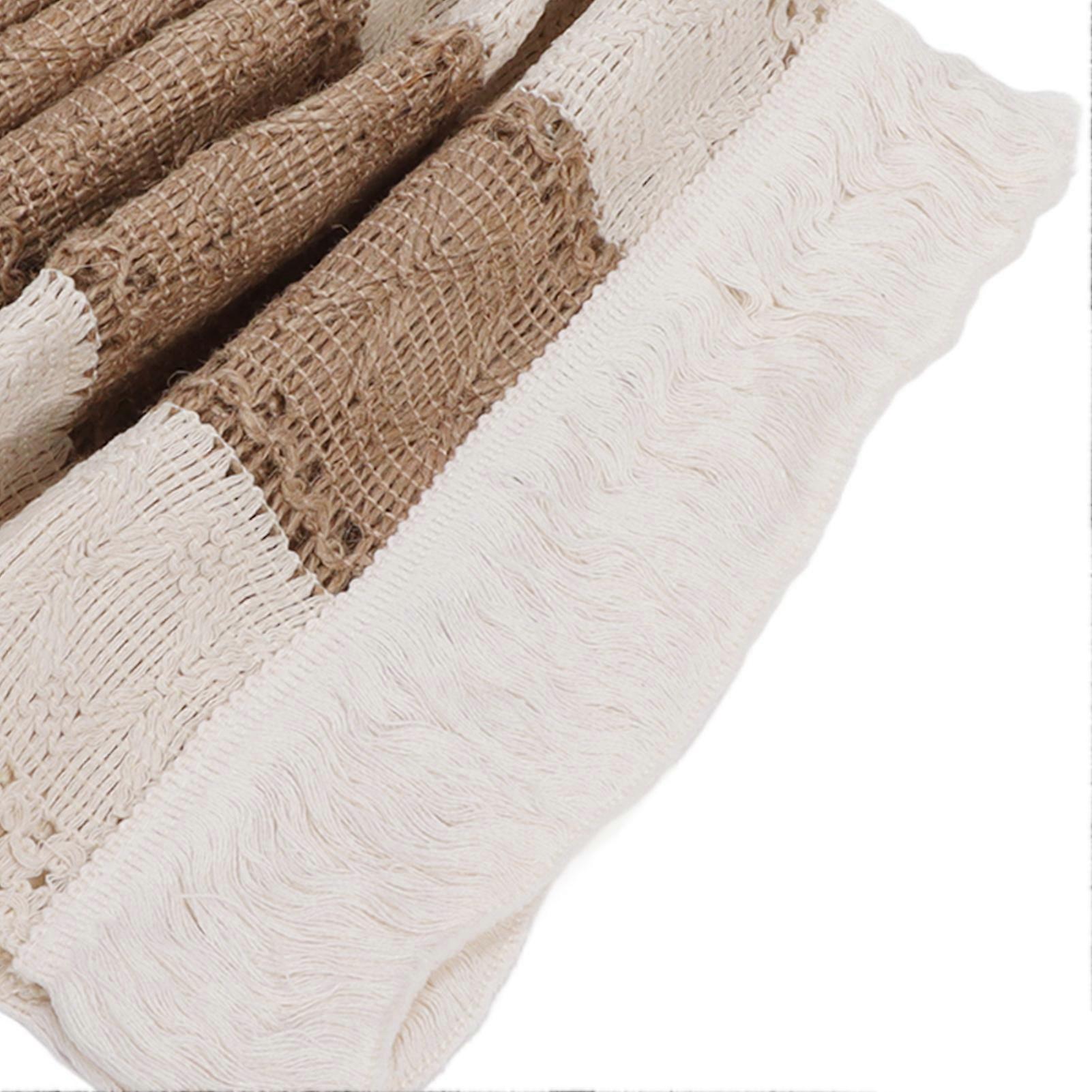 2pcs Linen Table Runner Color Blocking Elegant Striped Integrated Machine Washed Rustic Table Runner for Coffee Tables