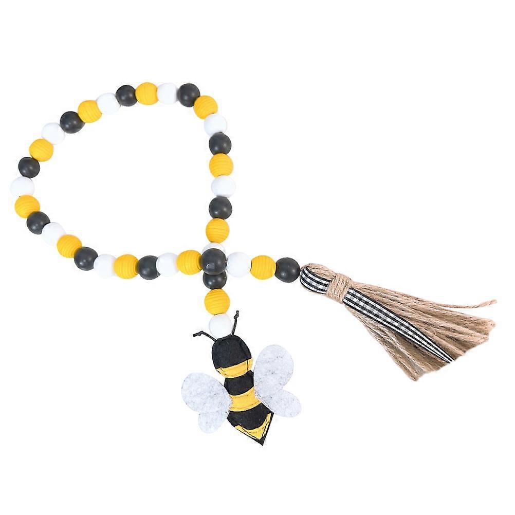 Wood Prayer Beads String Adornment Home Decoration Multi-Colored 72CM Tassel String Decor 1Pack