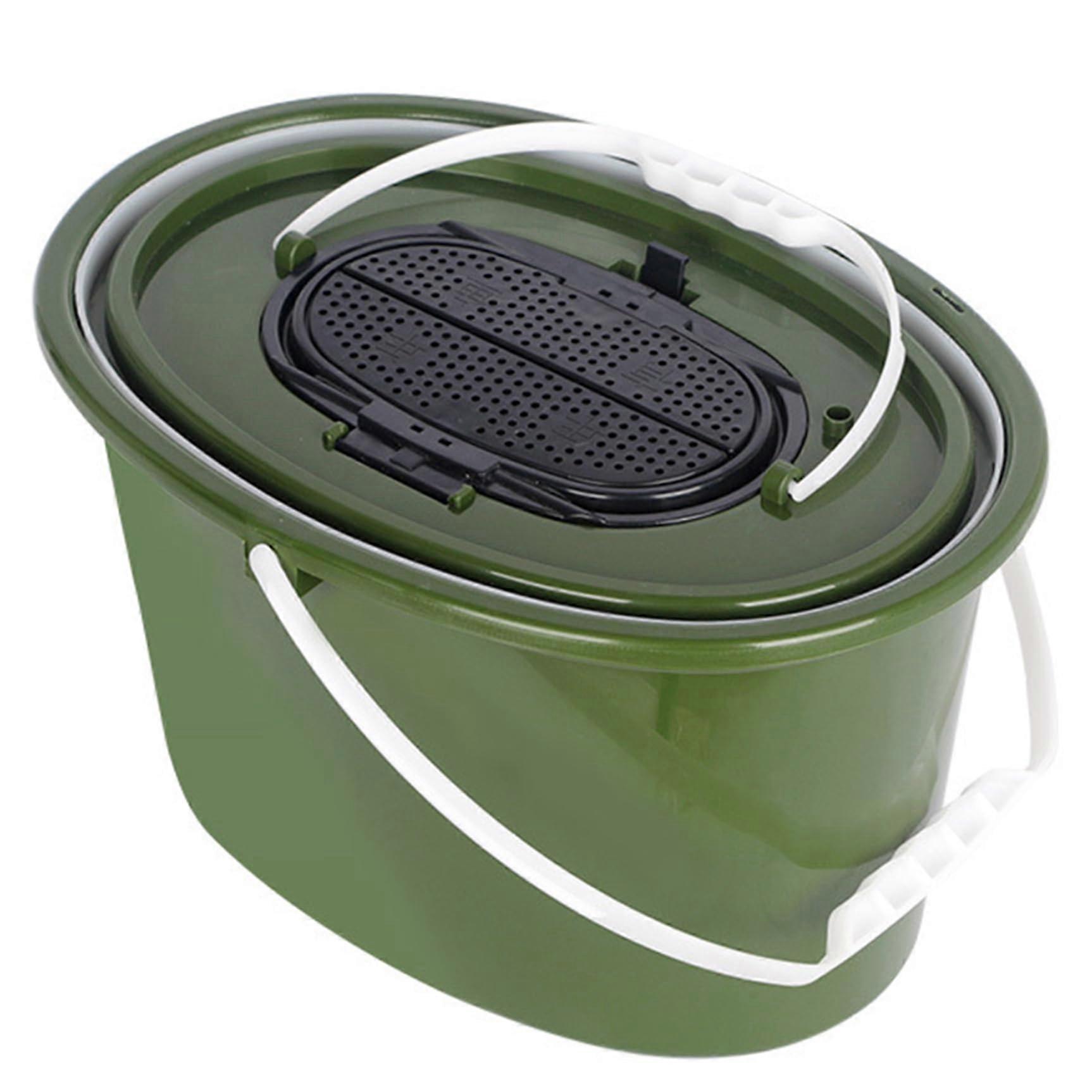 Portable Minnow Bucket with Mesh , Double Handle, Ideal for Camping