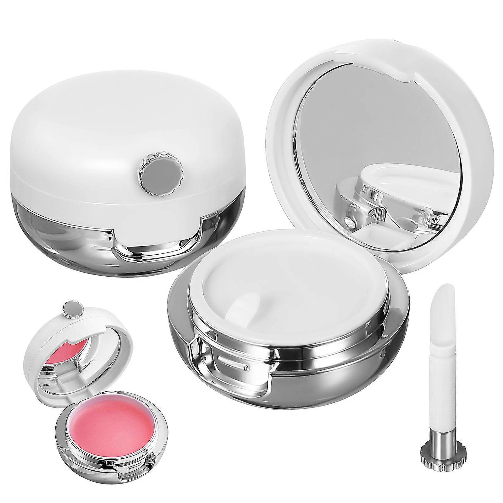 2 Pcs Small Cosmetic Boxes with Mirror Lid for Lipstick Cream Lotion Storage Portable Size Assorted