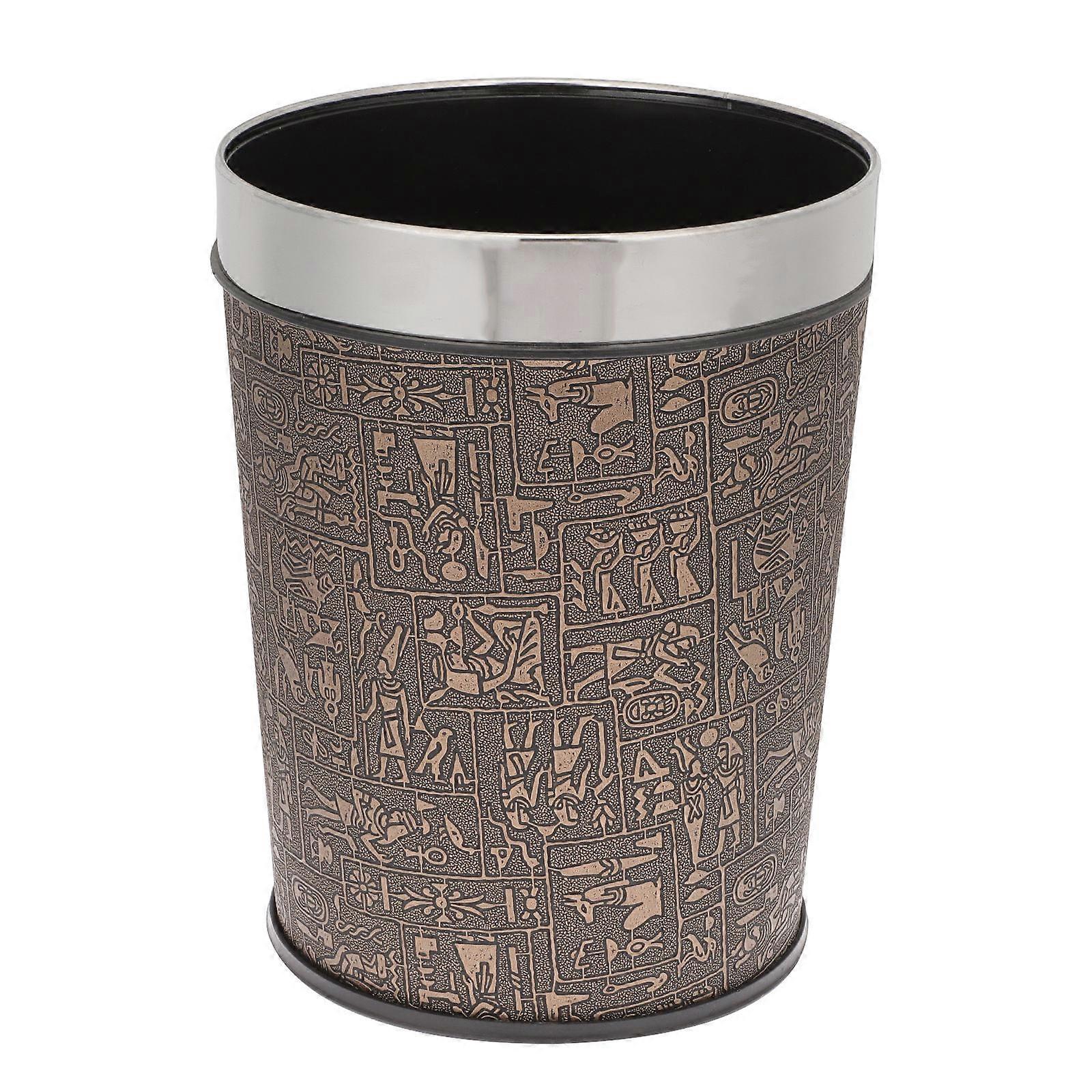 Stainless Steel Trash Bin Decorative Garbage Basket Lidless Waste Paper Basket 1 Set