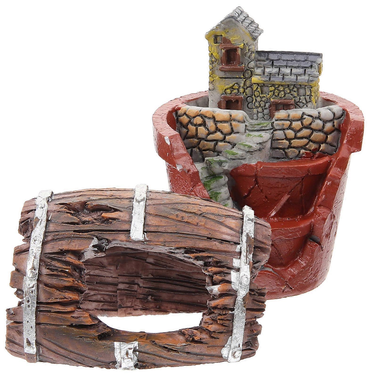 Miniature Planter Set Tiny Succulent Pots with Artificial Flowers for Dollhouse, DIY Garden, Home Decoration & Craft Projects