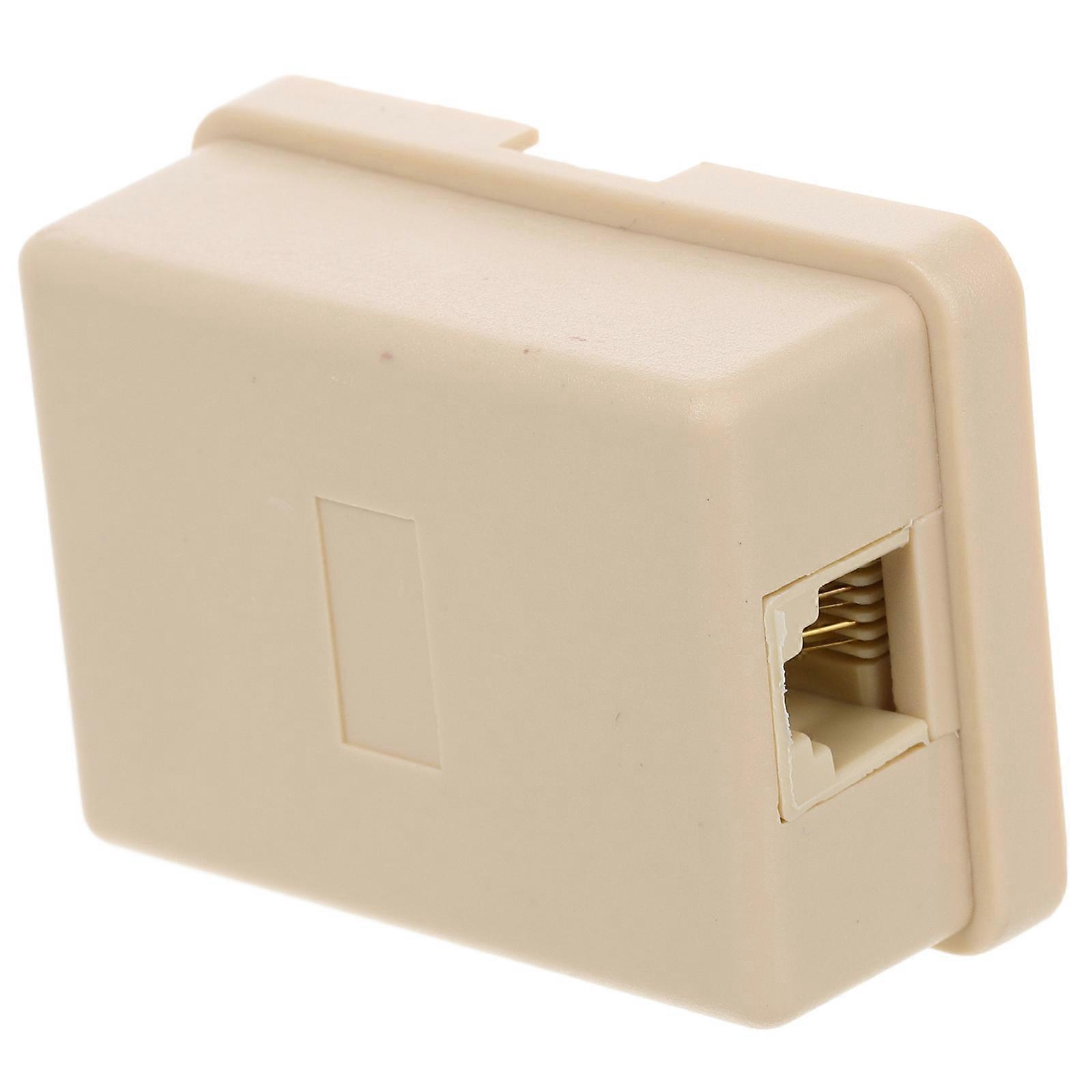 Telephone Adapter 6P4C Landline Splitter for Telephone Connection in Beige 5.40X3.90X2.10CM 1Set