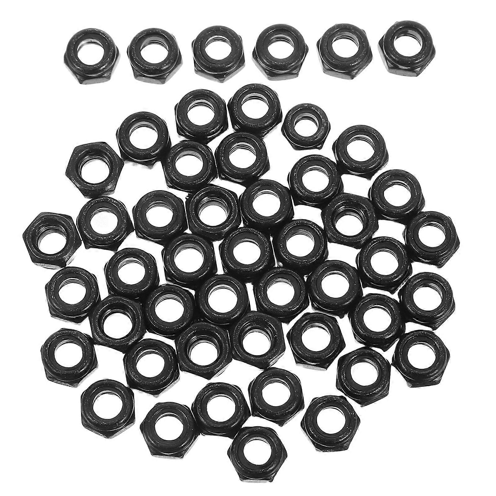50pcs Stainless Steel Hex Nuts M5 Self Clinching Nylon Insert Hex Lock Nuts for Bolts Construction Fasteners Hardware