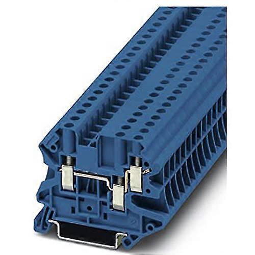 UT 4TWIN BU FeedThrough Terminal Block with Screw Connection, 3 Number of Connections, AWG 26 10, 4 mm Nominal Cross Section, Blue, Pack of 50