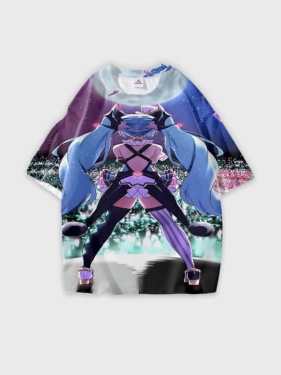 T-shirt round neck Role Pattern loose short sleeve C711