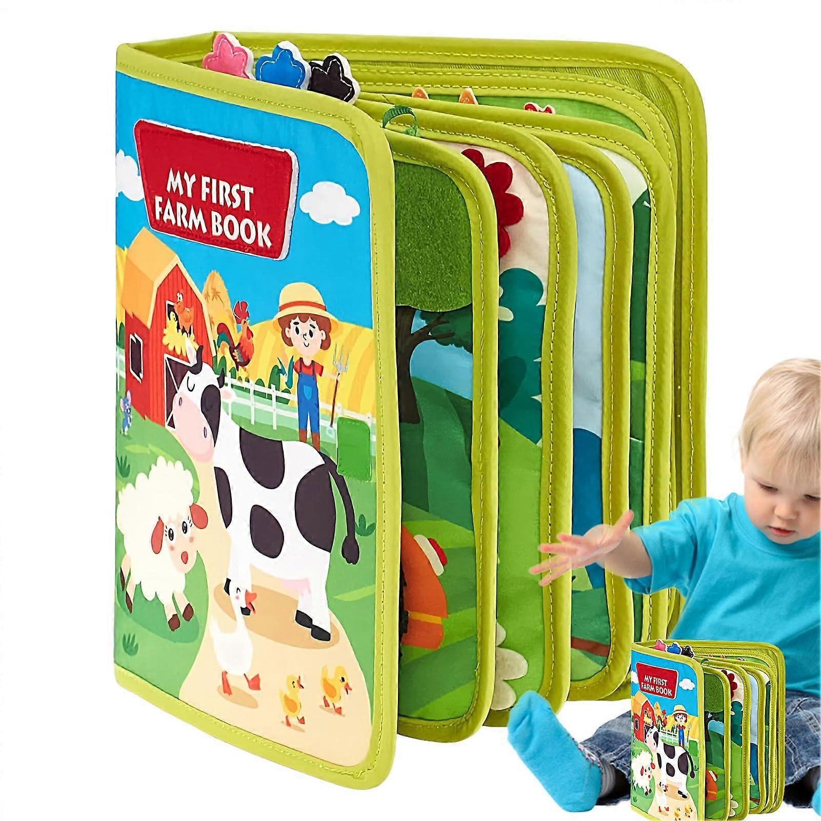 Occupational Toy  Interactive Sensory Toy, Fine Motor Skills Development Activity Book for Preschoolers for OntheGo and at Home Farm Theme