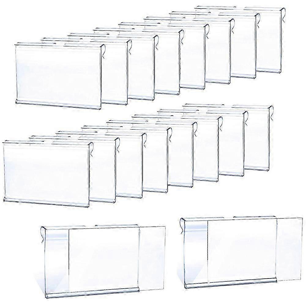 50Pcs Clear Plastic Label Holder Price Tag, Shelf Label Clip Removable Label Holder for Storage Bin