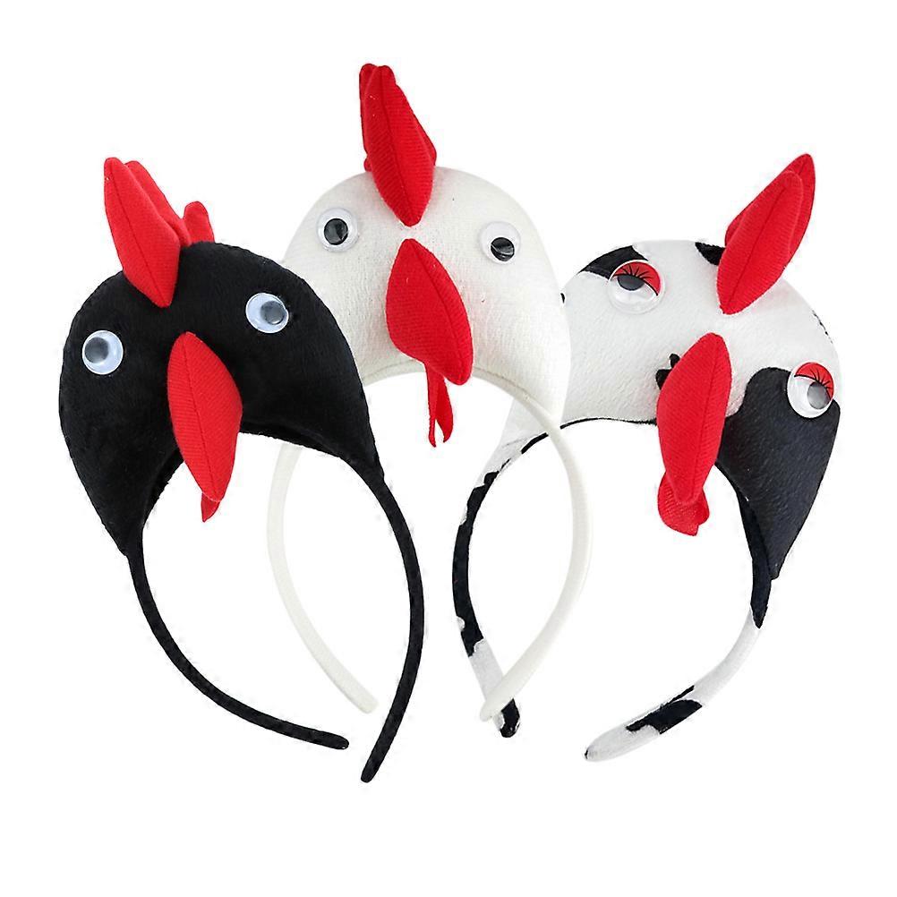 Funny Headband 3Pcs Assorted Color Cloth Festival Headband for Decoration with 3D Fun Styles