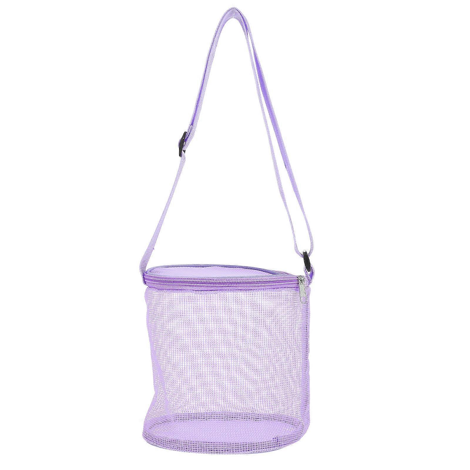 Purple PVC Tulle Beach Bag for Kids Practical Storage Mesh Bag Ideal for Toys and Outdoor Use Size 1Pc