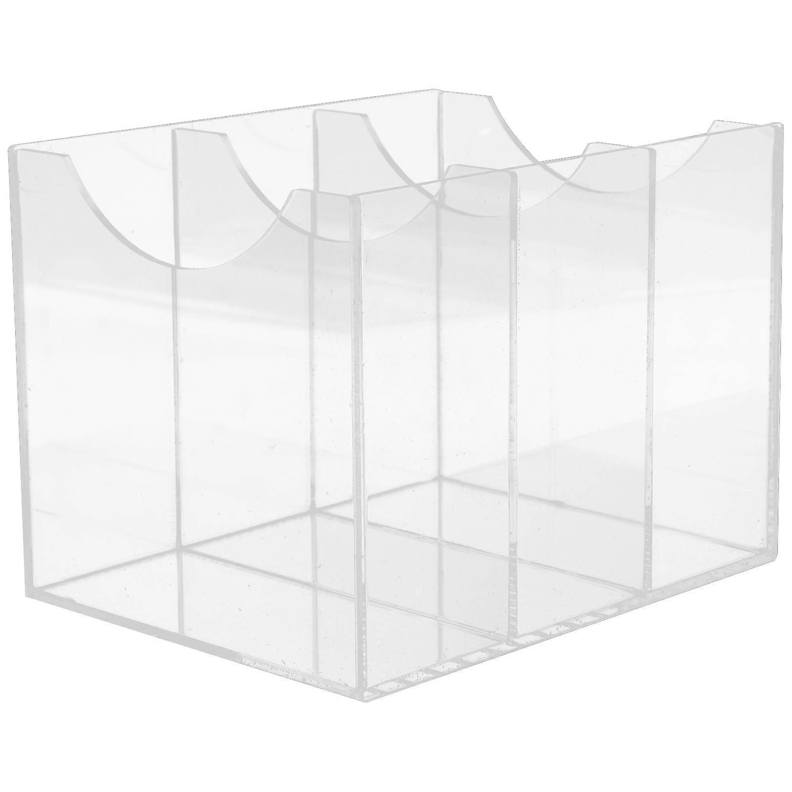 Transparent Acrylic Belt Holder Organizer with Interlayer for Desktop Storage and Display Cases 7.5 x 5.2 x 3.1 Inches