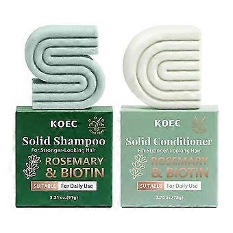 Rosemary & Biotin Shampoo and Conditioner Set for Hair Growth - Strengthening, Thickening & Volumizing Shampoo and Conditioner Bar