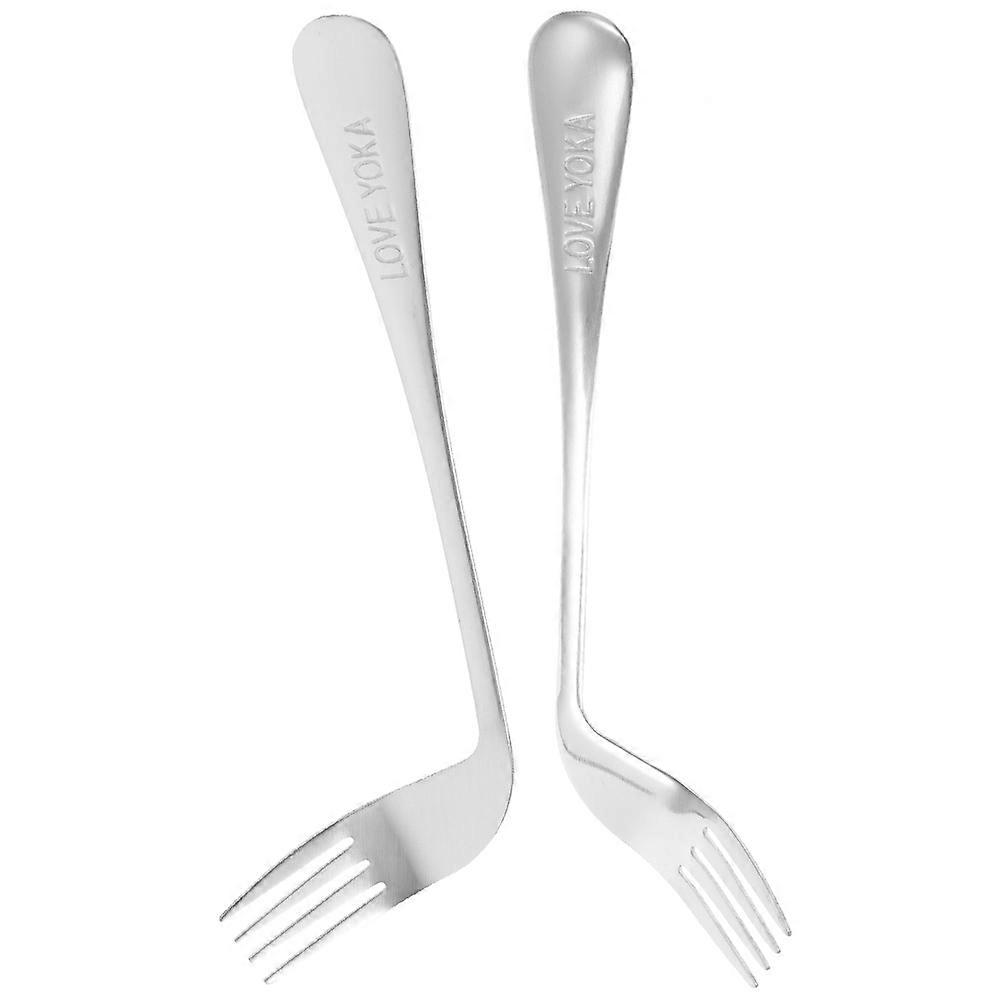 Ergonomic Angled Forks for Elderly and Disabled – Comfortable Grip, Easy to Use Feeding Utensils for Assisted Dining