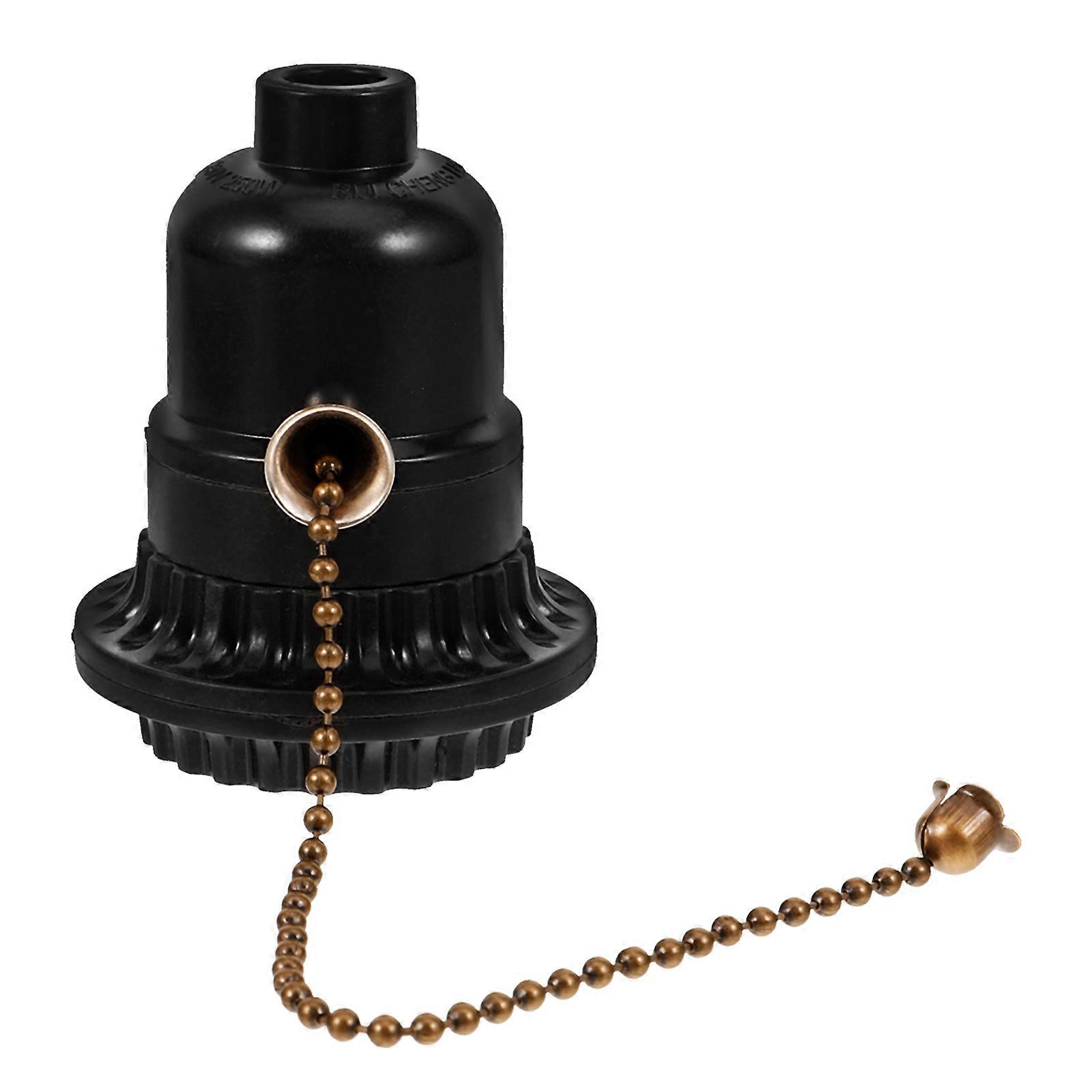 Black Bakelite Pull Chain Light Socket with Strong LoadBearing Capacity for Lighting 7.5 inches