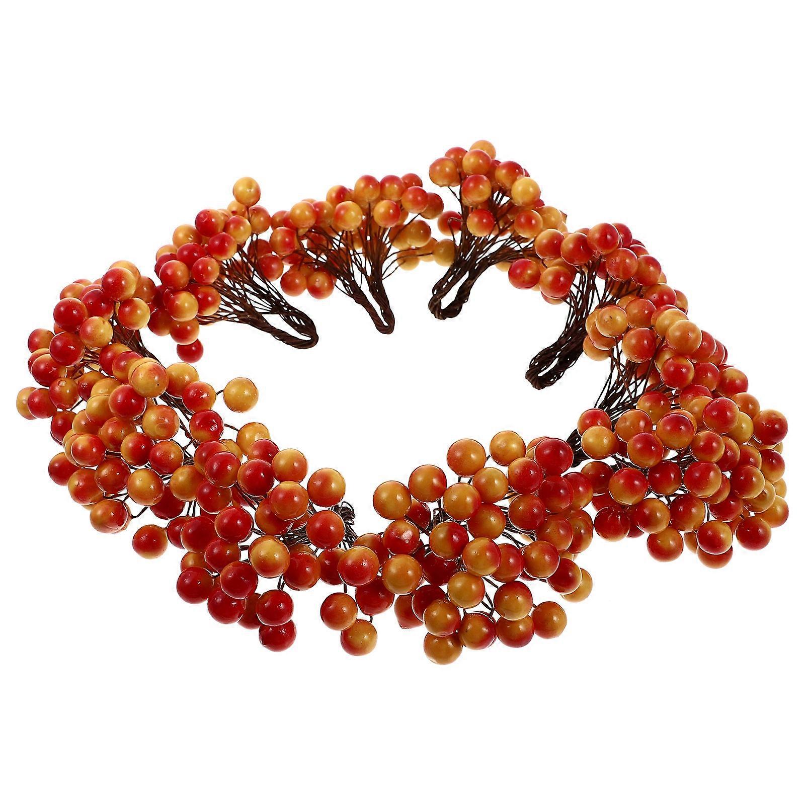 10PCS Simulated Berry Branch Bunches Christmas Ornament DIY Accessories for Flower Arrangements Table Decor Photography Props