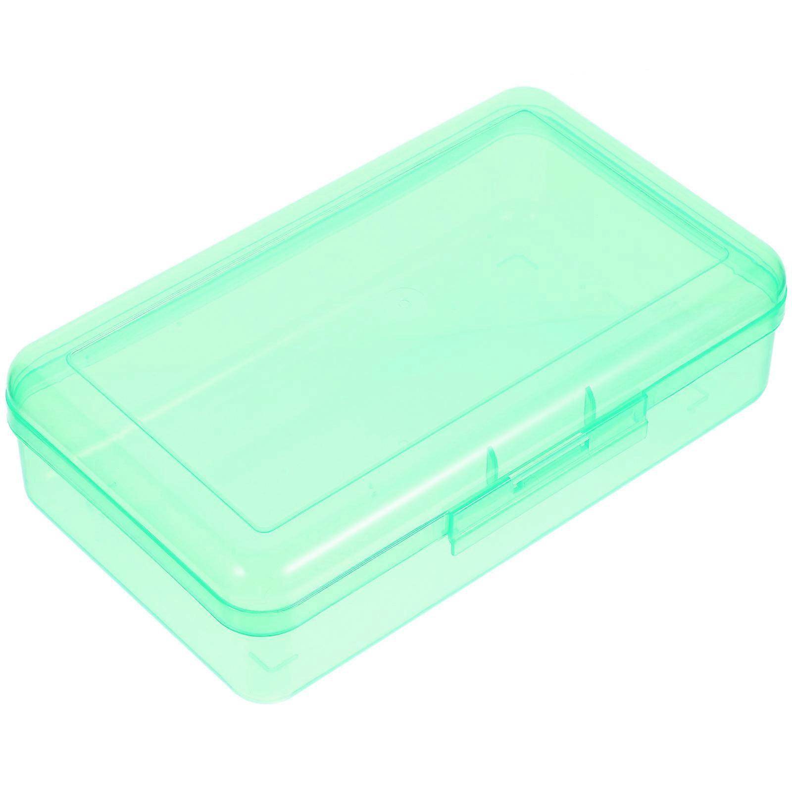 Plastic Pencil Case Lid Lightweight Stationery Storage Box for School, Home & Office Portable Pen Organizer for Pencils, Markers & Highlighters
