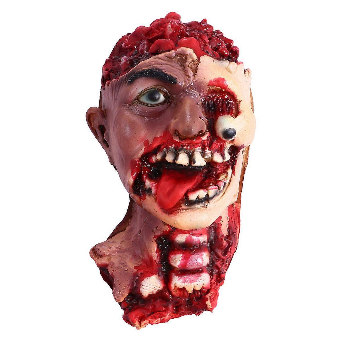 Eerie Halloween Fake Head Prop Scary Decor for Haunted Houses & Parties Reusable Spooky Decoration for Haunted Scenes