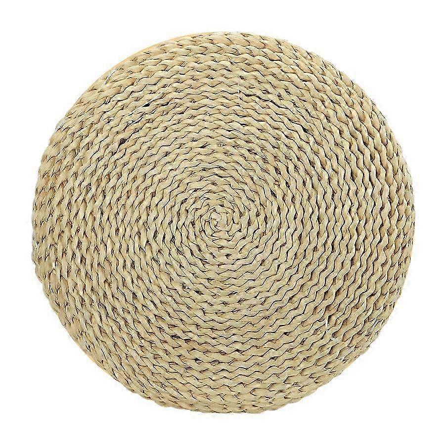 Round Woven Rattan Meditation Mat - Thick Straw Cushion with 30CM Diameter for Comfortable Mindfulness Practices