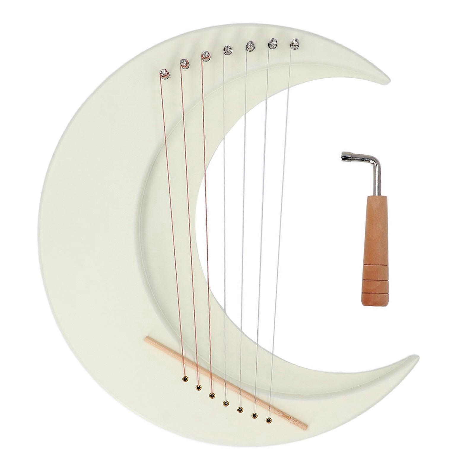 7 Strings Lyre Harp Professional Portable Traditional Classic Stringed Instruments Moon Shaped Lyre Harp for Kids Adults Beginners