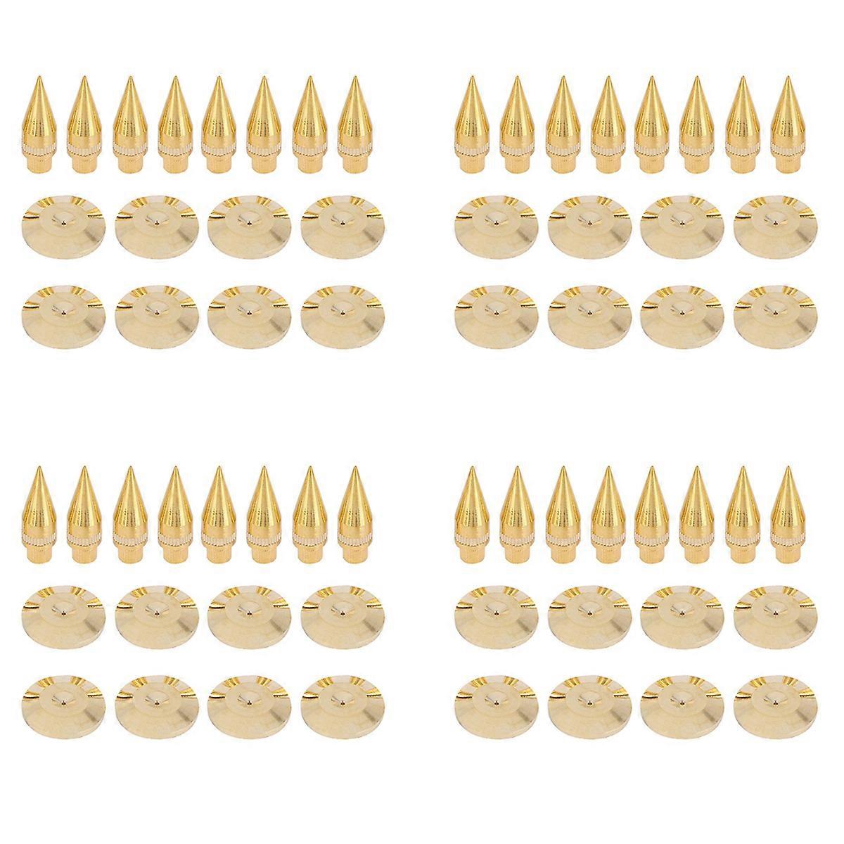 32 Pairs 6 x 36mm Copper Speaker Spike Isolation Stand + Base Pad Feet Mat Speaker Isolation Speaker