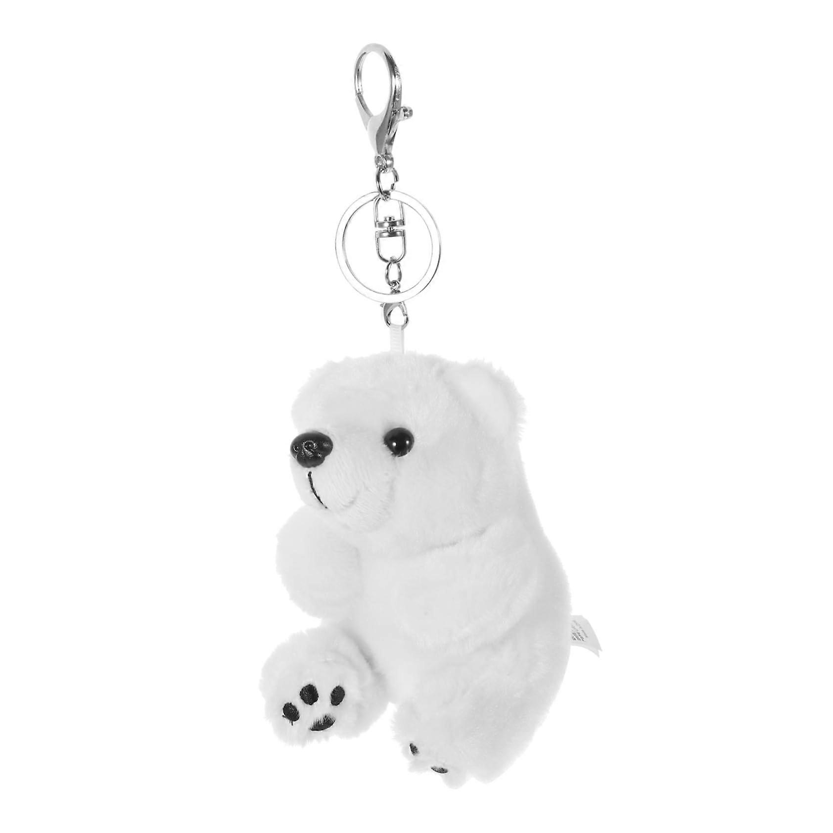 Cozy Bear Keychain Plush Handbag Backpack Charm Cute Flat Image for Kids Decorative Accessory