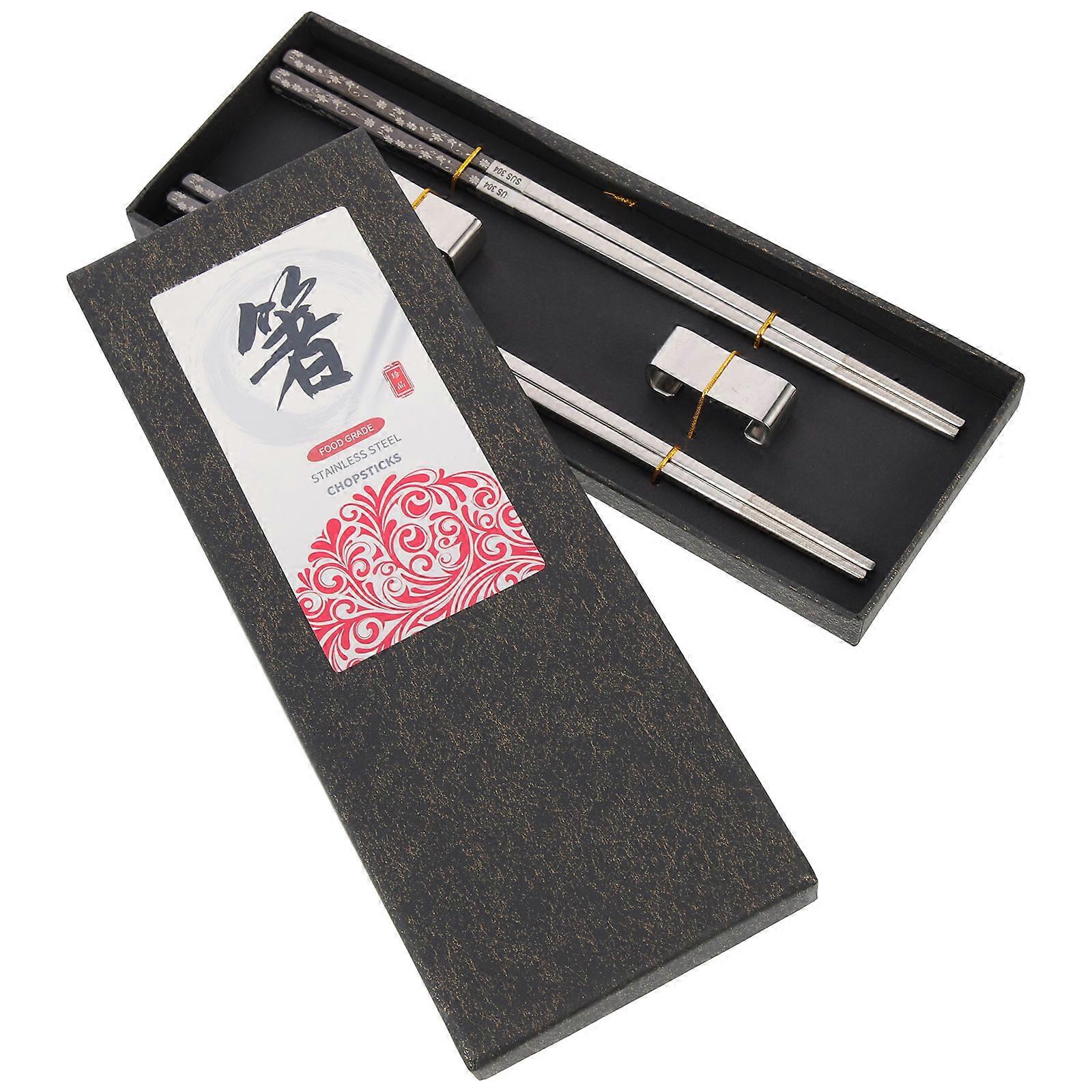 Black Stainless Steel Chopstick Set with Fine Workmanship for Home Use Lightweight and Easy to Clean