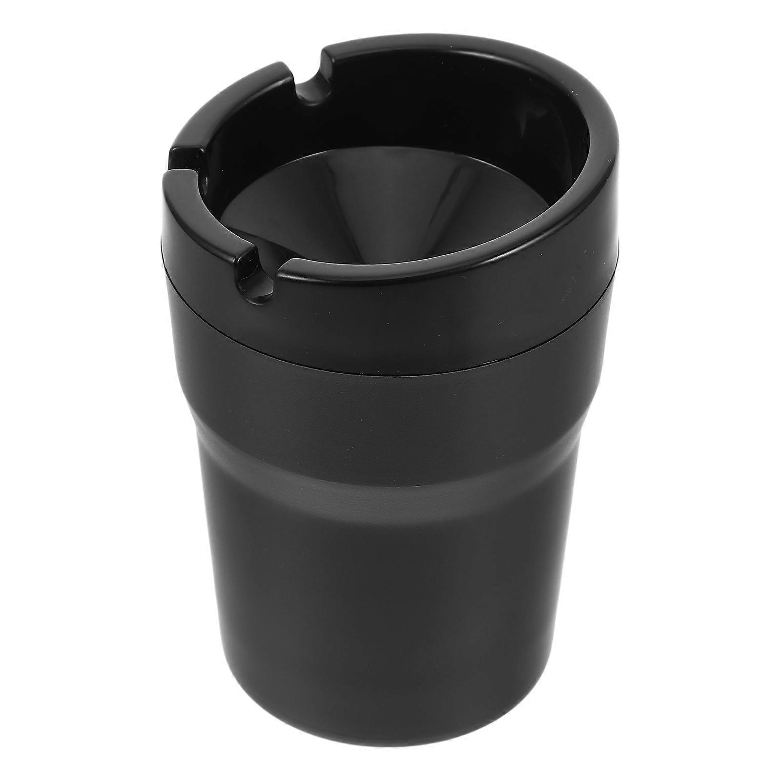 Portable Smokeless Car Ashtray with Lid, Windproof & Self Extinguishing, Removable for Easy Cleaning, Mini Trash Can Compatible with Cup Holders for