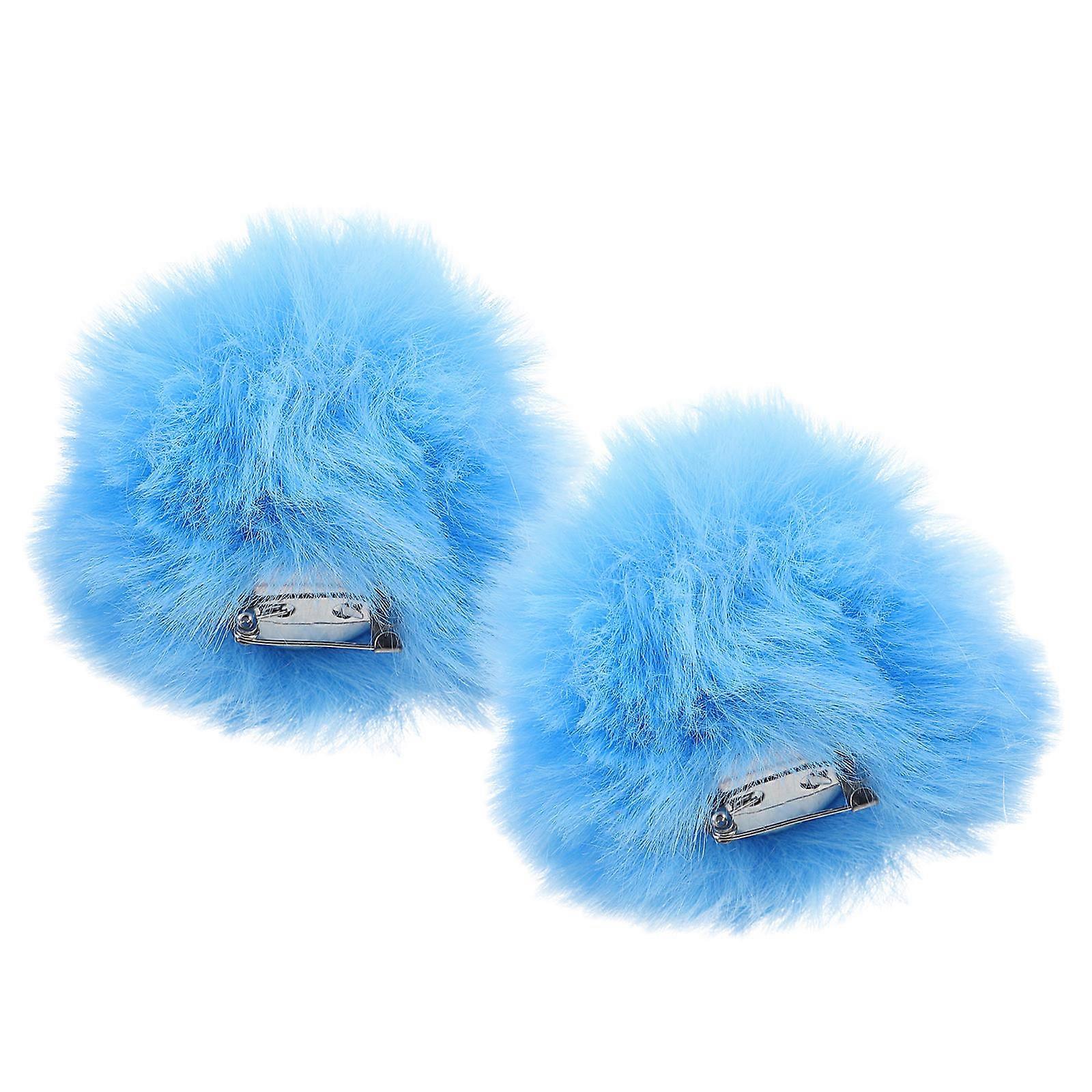 Skyblue Faux Pom Poms for Decor Soft and Comfortable Lightweight Charm Craft Accessories 2pcs